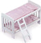 Badger Basket Toy Doll Bunk Bed with Gingham Bedding, Ladder, Personalization Kit for 20 Inch Dolls - White/Pink