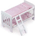 Badger Basket Toy Doll Bunk Bed with Gingham Bedding, Ladder, Personalization Kit for 20 Inch Dolls - White/Pink