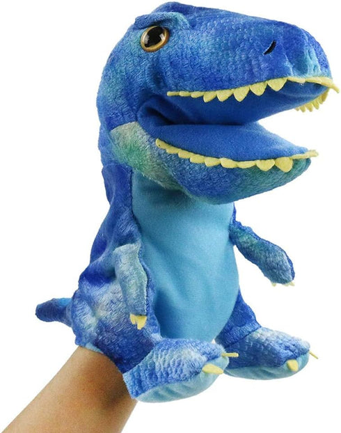 HooYiiok Plush Dinosaur Hand Puppets, Cute Soft Toy for Kids - 11 inches with Movable Mouth for Role Play