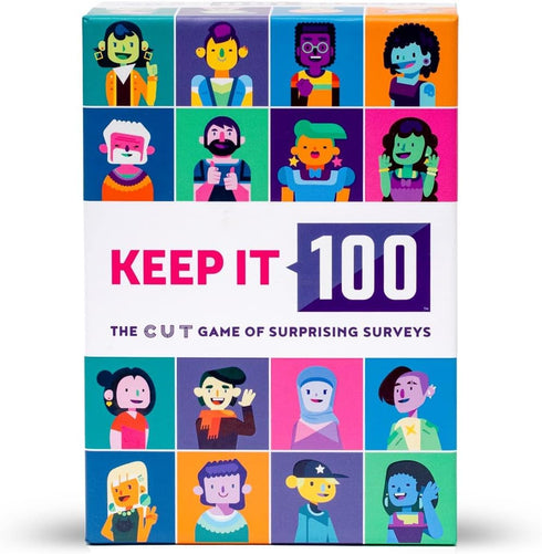 Keep It 100: The Card Game by Cut | Surprising Surveys & Intuitive Guessing for Family and Friends