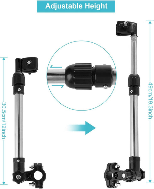 Retractable Umbrella Mount for Stroller, Universal Umbrella Holder for Bike, Baby Stroller, Wheelchair, Fishing Trolley