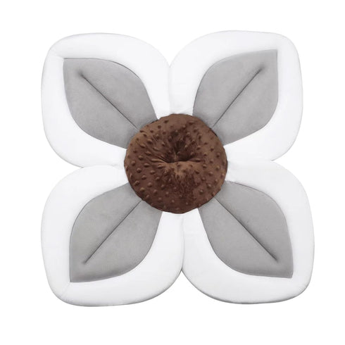PandaEar Baby Bath Pad for Infant Newborn, Soft Flower Petals for Sink Bathtub Essentials (Grey)