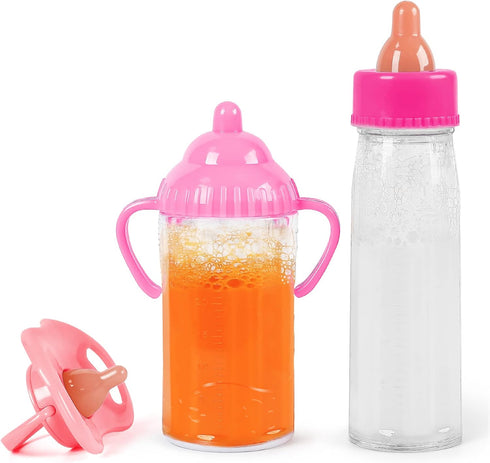 Vollence Magic Baby Doll Bottles,Magic Doll Disappearing Milk and Juice, Baby Doll