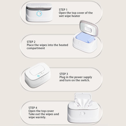 Kikumi 3 3 Wipes Warmer with Night Light Speeds Spring Design Adjustable Temperature Levels USB Powered Wet Wipes