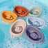 Auvitaya Baby Bath Toy Stackable Infant Bathtub Toys Stacking Floating Boat Train with Animal Finger Puppets Bath Toy