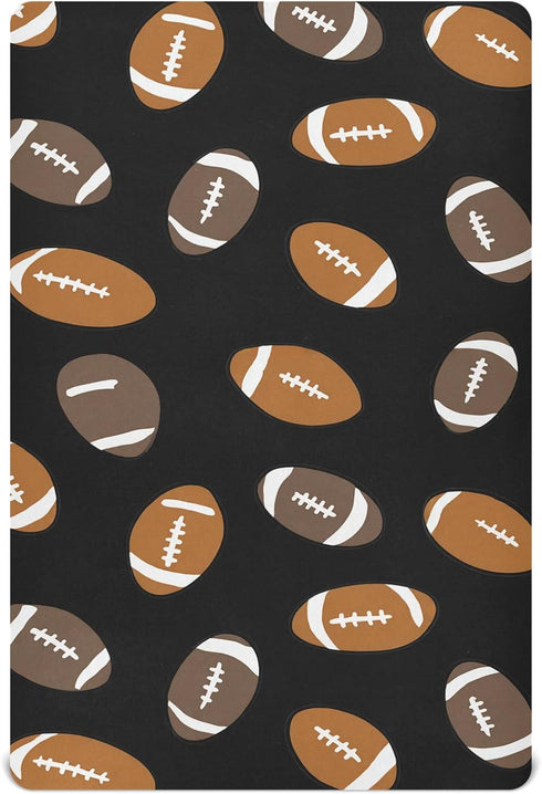 Pfrewn Crib Sheets for Boys Girls American Football Ball Fitted Crib Sheet