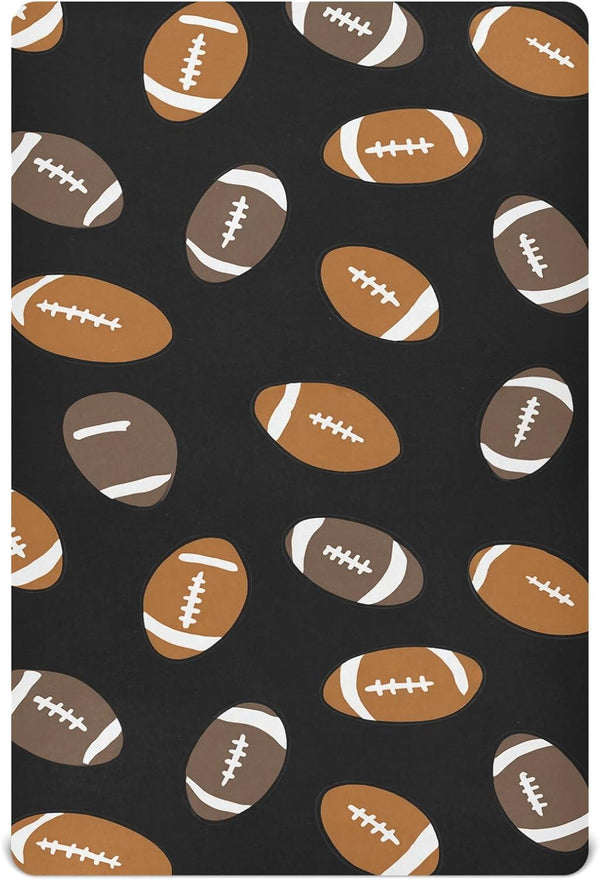 Pfrewn Crib Sheets for Boys Girls American Football Ball Fitted Crib Sheet