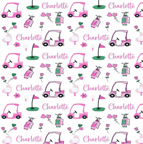 Personalized Custom Baby Swaddle Blanket - Newborn to Infant Throw Blanket with Name, Golf, Fleece & Soft Materials