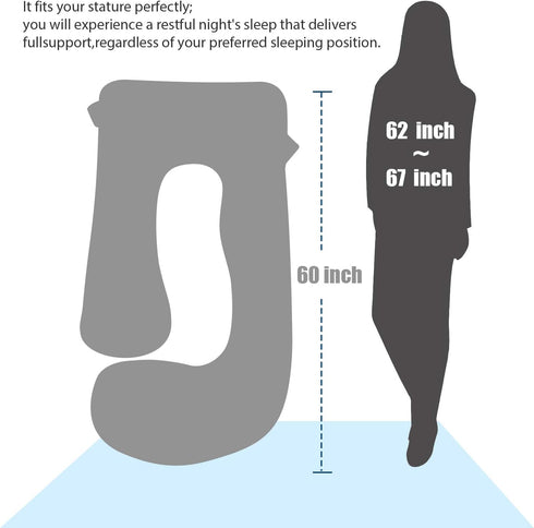 BATTOP Pregnancy Pillow for Sleeping,Full Body Maternity Pillow with Removable Washable Cover,Support
