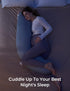 Momcozy Cooling J-Shaped Pregnancy Pillow - Deep Grey, Side Sleeper Support