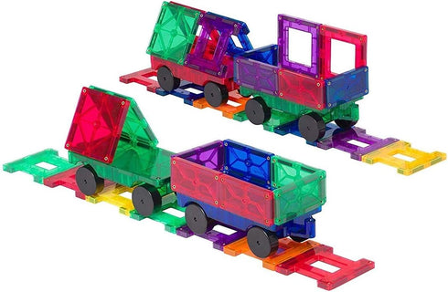 Playmags 2 Piece Car Set with Stronger Magnets, STEM Toys for Kids, Use with All Magnetic Tiles, Colors May Vary