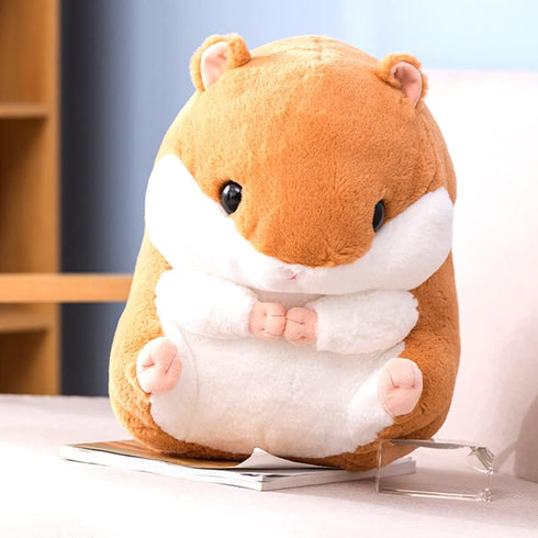 Hamster Plushie Toy - 15.6 Inch Brown Stuffed Animal for Kids Birthday Xmas Gift