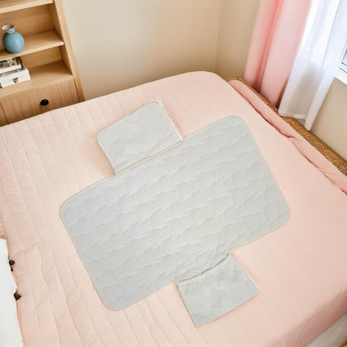 SOPOTUTU Portable Diaper Changing Pad Waterproof Travel Nappy Mat Foldable Cotton Changing Mat for Newborns