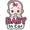 2 Pcs Baby in Car Stickers Sign for Girl Baby Car, Removable Safety Notice on Board