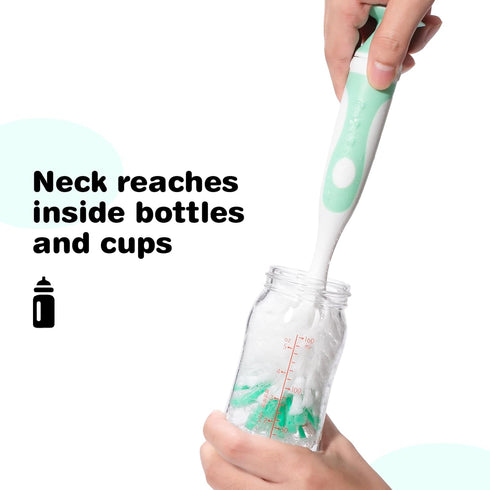 Gindasilva Cup,2 Pack Brushes,1 Pack Nipple,1 Baby Bottle Brush with One Base Hidden Nylon Nipple Cleaner, Stand