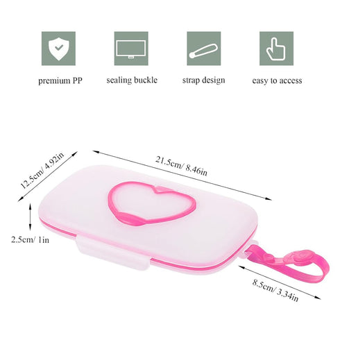 JWTIFOA Wipes Dispenser Portable Wipes Container, Travel Wipes Case, Reusable Wipe Holder for Diaper Bag, Refillable