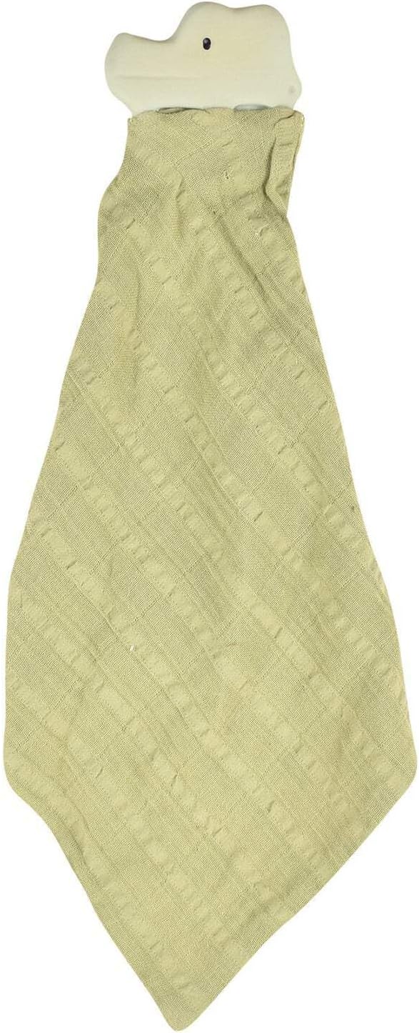 Tikiri Safari Animal Collection Crocodile Baby Comforter Olive Green Muslin with Natural Rubber
