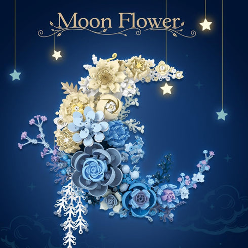 Set, 934 (JJ9094) Eternal Flower Building Blocks Simulated Artificial Flowers Moon Models, Home Decor or Idea Present