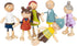 6-Piece Set Small Foot Wooden Bending Doll Family - Poseable Dollhouse Figures - Flexible Wooden Dolls with Bendable