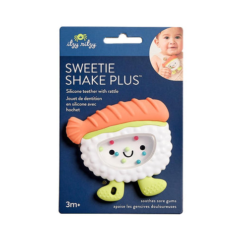 Itzy Ritzy Silicone Rattle Teether BPA-Free Silicone Teether with Rattle for Babies & Toddlers Features a Gentle Rattle