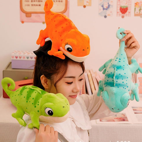 Cute Chameleon Stuffed Animal, 11.8 Inches Green Plush Doll Toy for Kids