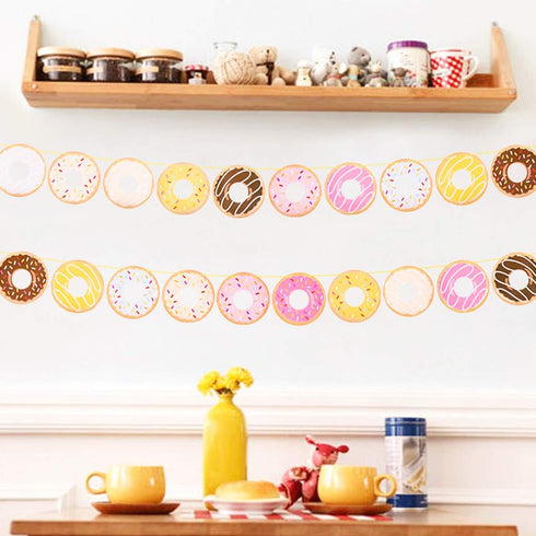 2PCS Donut Party Supplies Banners - Donut Food Theme Party/Tea Party Decorations - Doughnut Baby Shower/Birthday