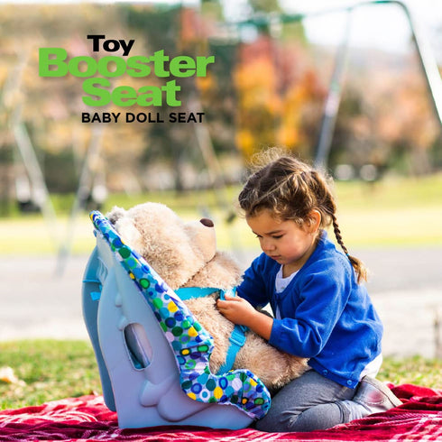 Joovy Toy Booster Seat & Doll Car Seat - Functional, Crash-Tested, Fits Dolls 12” to 22”