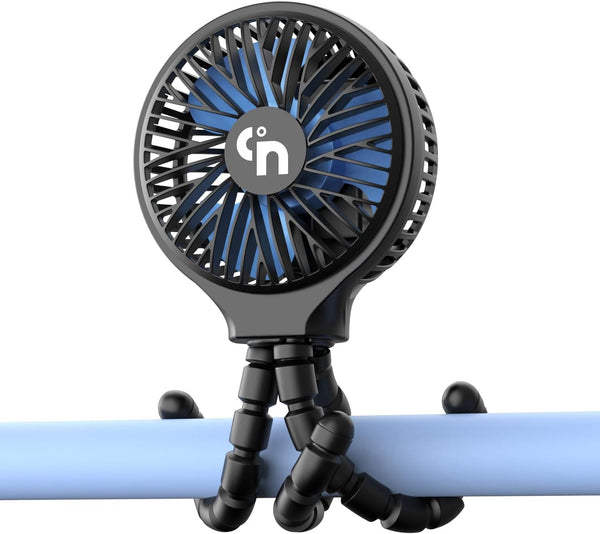 WEGA Rechargeable Stroller Fan, Portable Battery Operated Fan, 3 Speeds Clip on Fan for Car Seat, Crib, Home Office