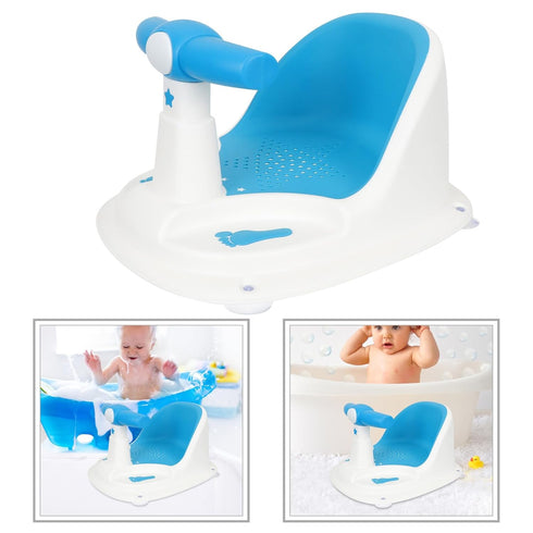 Toyvian Bath Seat with Suction Cups for Stable Sit-up Bathing Chair Non-Slip Bathtub Seat for Newborns and Boy Girl