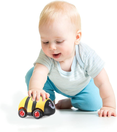 6 Pieces Animals Pull Back Cars - Friction Powered Vehicle Playset Toys for Kids (Vivid Style)