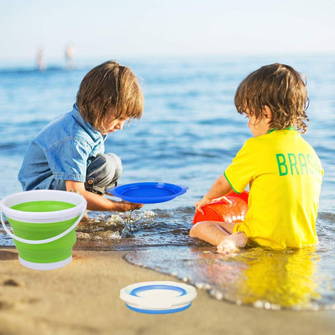 3L Jumbo Foldable Buckets, Silicone Sand Beach Toy Pails for Kids and Adults, Multi Use for Outdoor Activities