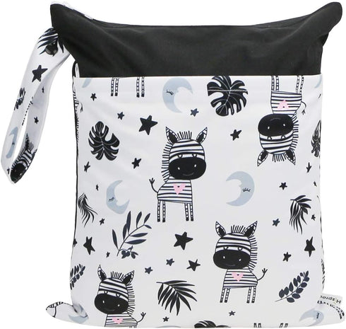 Grab and Go Waterproof Washable Reusable Diaper Wet Dry Cloth Diaper Bags,
