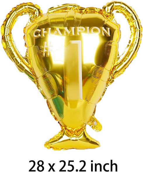 Soccer Party Balloons Set, Championship Trophy Balloon and Soccer Foil Balloons for Themed Party Decoration