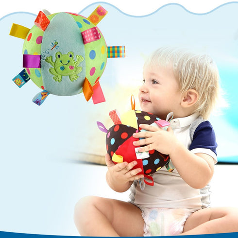 Inchant Baby Balls Soft Plush Rattle Comforter Toy for Kids, Infant Early Educational Plush Tag Baby Ball