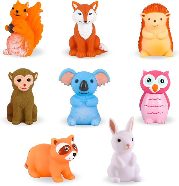 XY-WQ Bath Toys No Hole - For Infants 6-12 & Toddlers 1-3, 8 Pcs Animal Bathtub Toys with Mesh Bag