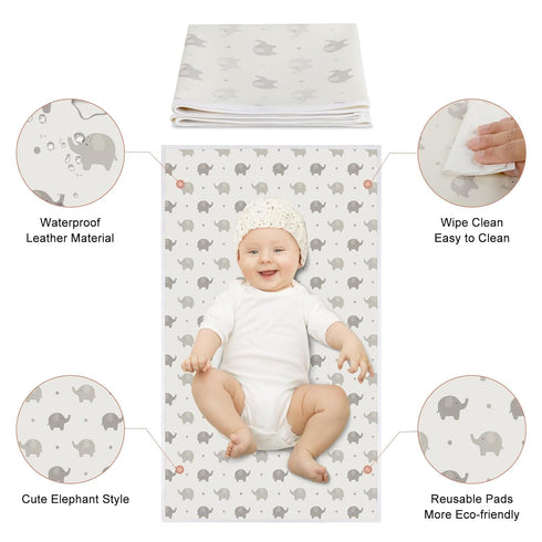 Portable Changing Pad Travel - Waterproof Compact Diaper Changing Mat - Lightweight & Foldable Changing Station