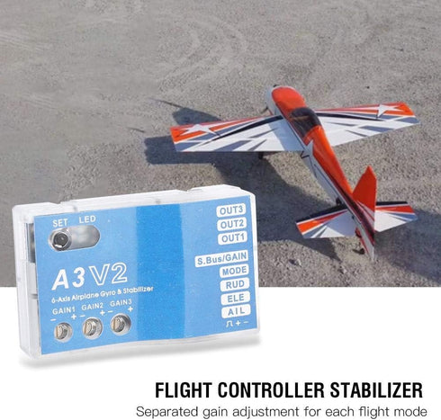 Lsaardth F50A 3-Axle A3 V2 Flight Controller Stabilizer Gyro Flight Controller Stabilizer System for RC Fixed-Wing