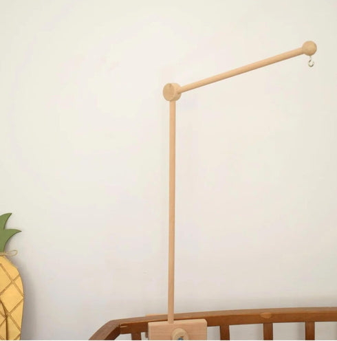 Black Wooden Crib Mobile Arm, Adjustable Mobile Holder for Crib and Desk Rotating Baby Mobile Hanger Nursery Decoration