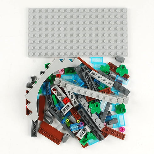 Arch Bridge Pond Building Blocks Fountain Sencery Accessories Street Set Building Bricks Kit DIY Building Set Compatible All Major Brands (Small)