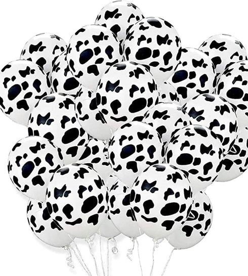 25 PCS Cow Balloons, Funny Cow Print Balloons for Cowboy Party Western Theme Birthday Decorations