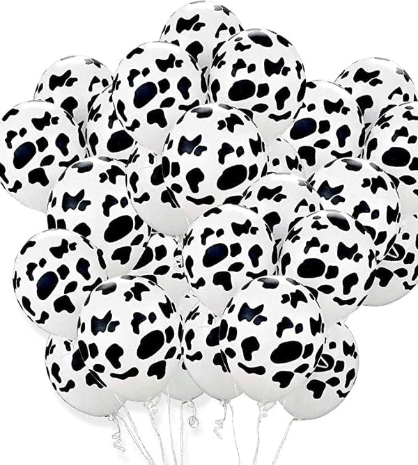 25 PCS Cow Balloons, Funny Cow Print Balloons for Cowboy Party Western Theme Birthday Decorations