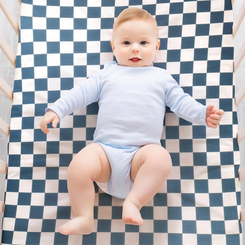 FIGEPO 4 Pack Checkered Crib Sheets Neutral Breathable Fitted Baby Sheets Nursery Sheets for Baby Boys or Girls (Crib