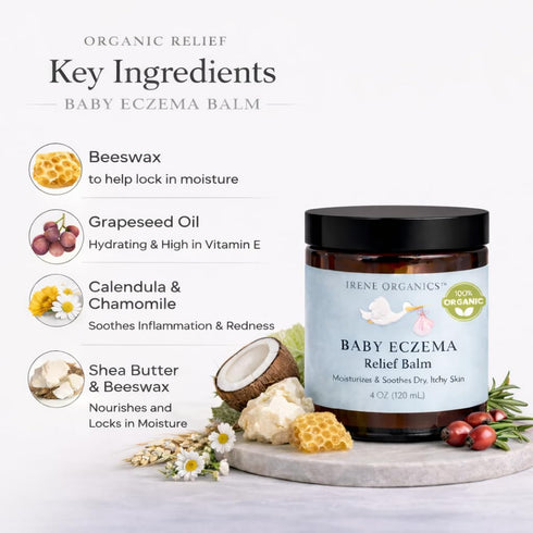 Irene Organics Baby Eczema Relief Balm, Healing Ointment Baby Moisturizing Cream for Eczema, Dry, Itchy Skin. Award