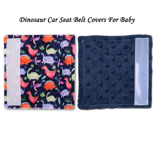 Dinosaur Car Seat Belt Covers for Baby, Toddlers, Minky Seat Belt Protectors for Car Seats, for Kids Newborn Infants