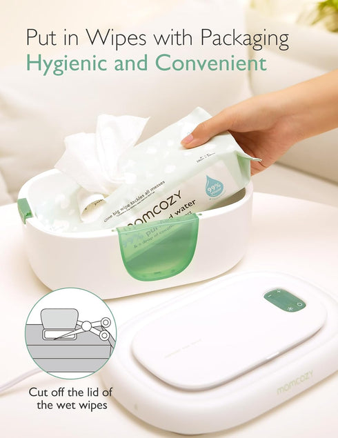 Momcozy 4 Baby Wipe Warmer, Innovative Spring Design, Large Capacity Wipes Dispenser, Fast and Even Heating, Modes