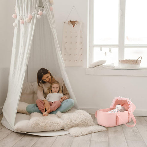 Set 9 10 11 12 Inch GAGAKU Baby Doll Bassinet, Doll Carrier Doll Carry Cot with Canopy and Pillow Blanket for Dolls