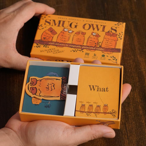 8+ 15-20 3-15 Runaway Parade Games Smug Owls Card Game - an Award-Winning Hilarious & Creative Riddle-Solving Party