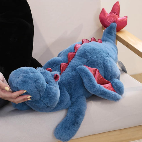 35.4" 5Lbs, Adults(2025 Weighted Dragon Stuffed Animal Medium Blue Weighted Plush Dragon Toy for Kids and Weighted