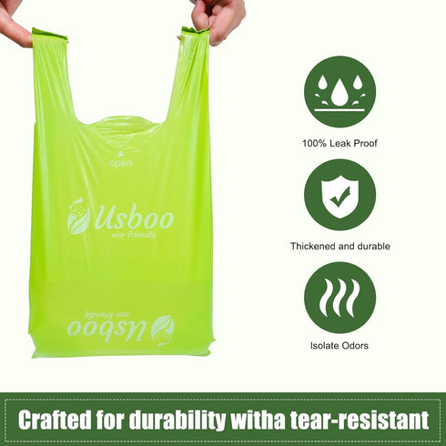 9 Rolls/108 USBOO Disposable Diaper Bags for Baby, Refill BagsOXO-Biodegradable Diaper Sacks with Dispenser,Easy-Tie