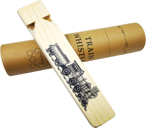 Fartime 4 Wooden Train Whistle With A Beautiful Gift Box, Tone Toddlers Educational Party Favors Toy Gift with Blast